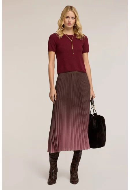 Кашмирен пуловер с къси ръкави