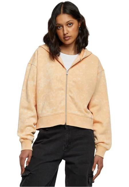 Късо худи с хоризонтален меланж