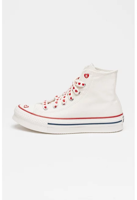 Кецове Chuck Taylor All Star Eva Lift до глезена - Тъмночервен/Мръснобял