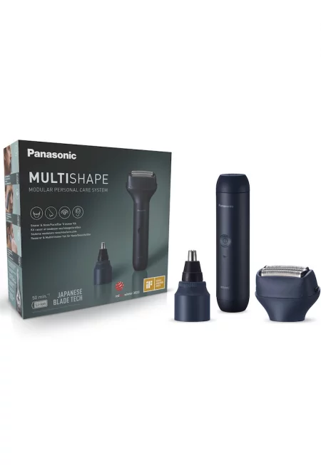 Комплект тример за нос/уши/лице и самобръсначка  MultiShape XSHAPE JUNIOR - 3 ножчета - Използване върху мокра/суха кожа - Литиево-йонна батерия  ...