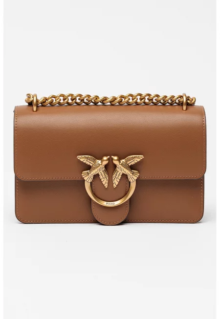 Кожена чанта през рамо Love One Mini с метално лого