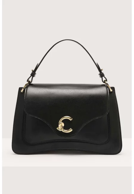 Кожена чанта за рамо C-Me - Черен