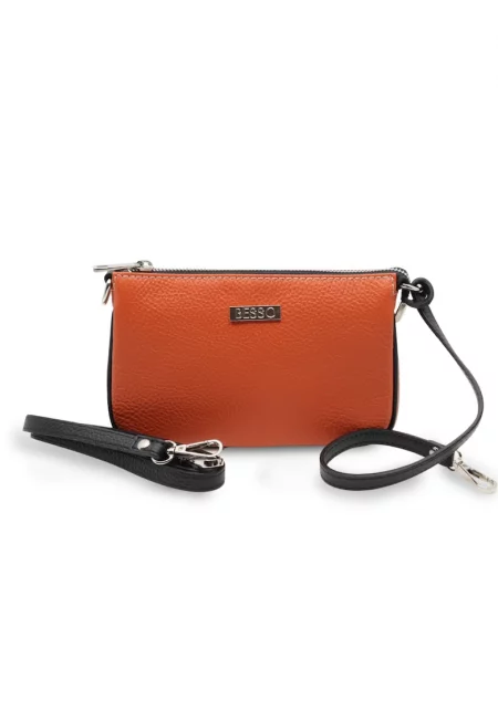 Linea Leggera Leather Handbag - Оранжев