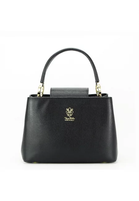 Малка чанта от естествена кожа B-8950 120 Бежов 7101 - Черен