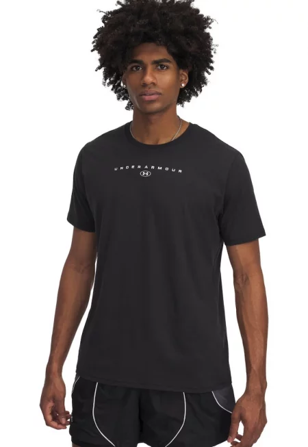 Мъжка спортна тениска -  памук/полиестер - черна