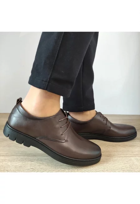 Мъжки големи елегантни обувки  96336 Brown - Кафяви - Кафяв