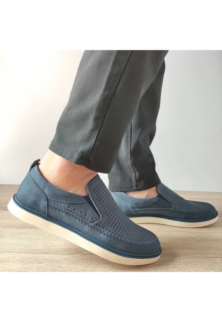 Мъжки перфорирани обувки  Z1248703-5 Navy Blue - Navy Blue - Тъмносин