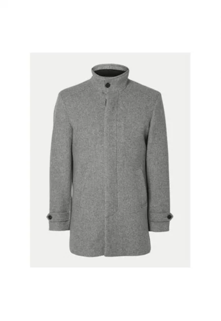 Мъжко палто -  304512186 - Вълна/Рециклиран полиестер - Сив - Сив