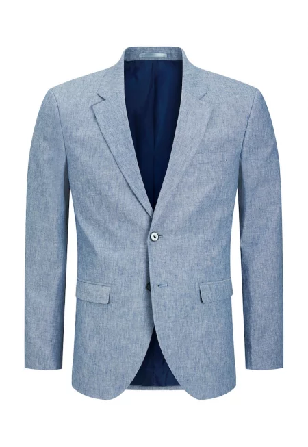 Мъжко яке Jack Jones - 12228721 - Лен/Памук - Син