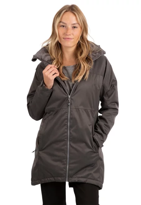 Непромокаемо зимно яке Wintry за трекинг - Меланж тъмно сиво