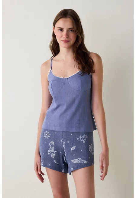 Памучна горна пижама