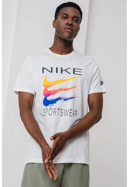 Памучна тениска с контрастен принт