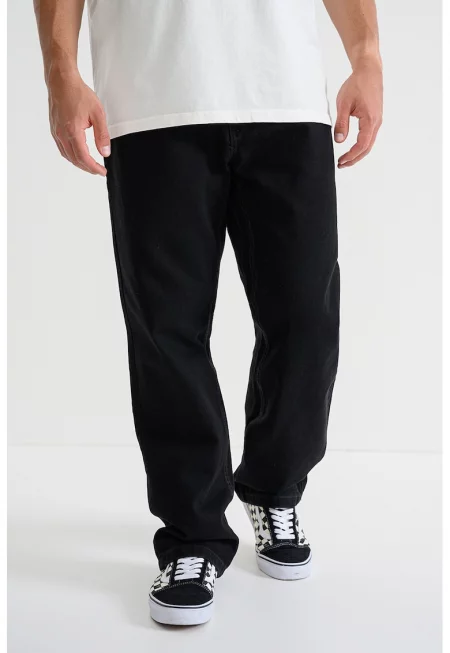 Памучни дънки със свободна кройка - Черен