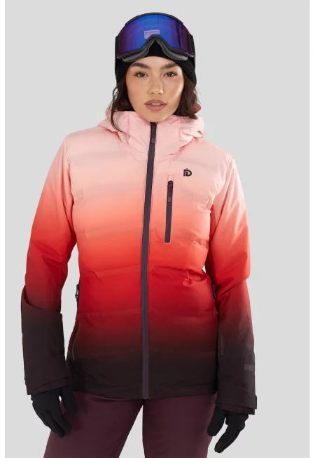 Подплатено ски яке Pumila - Пастелнорозов/Тъмночервен