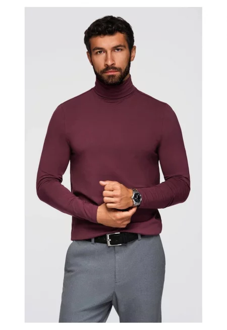 Пуловер с висока яка и дълги ръкави  OM-LSCL-0130