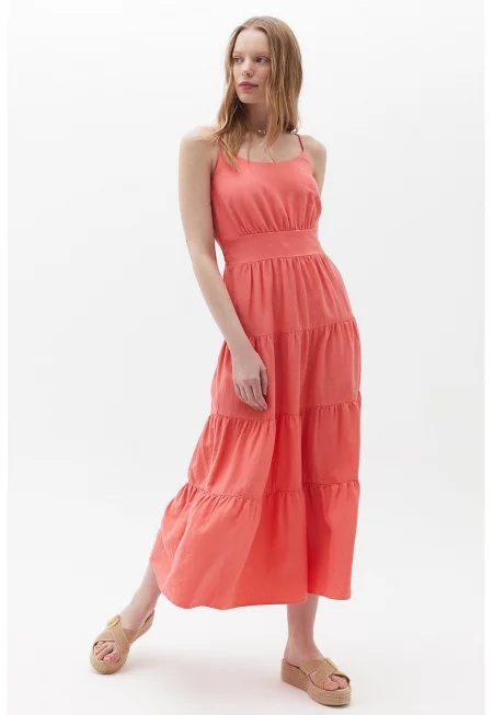 Разкроена рокля - Корал