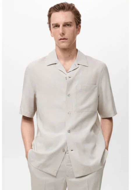 Риза от лиосел с къси ръкави