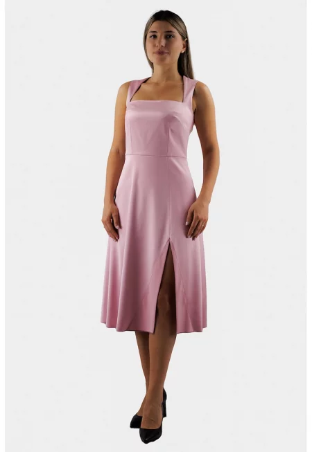 Рокля без ръкави с фронтална цепка