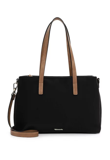 Шопинг чанта от еко кожа - Черен