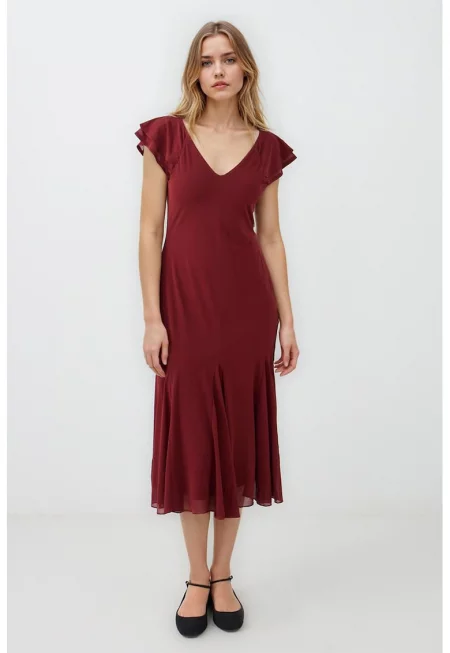 Шпиц рокля - Тъмночервен