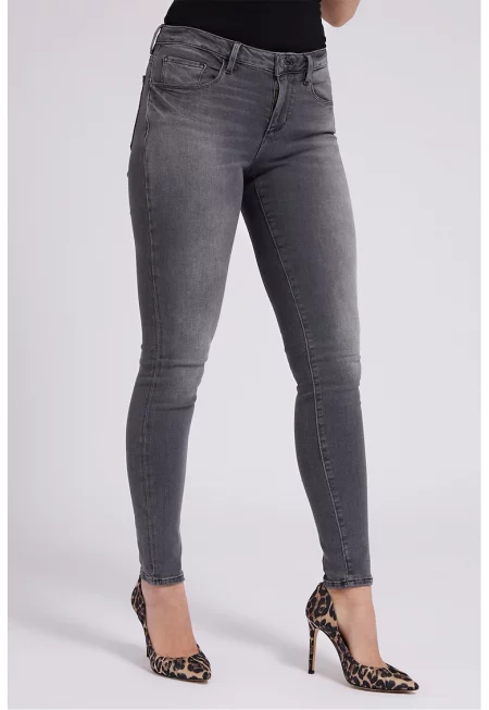 Скини дънки Annette със средна талия - Антрацитно сиво