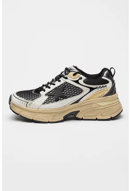 Скосени спортни обувки с кожа