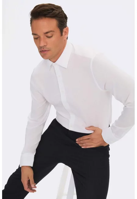 Слим риза с дълги ръкави