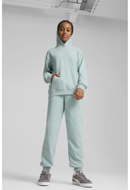 Спортен екип с качулка и джоб кенгуру - Аквамарин синьо