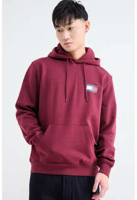 Стандартно худи с лого - Червен/Бордо