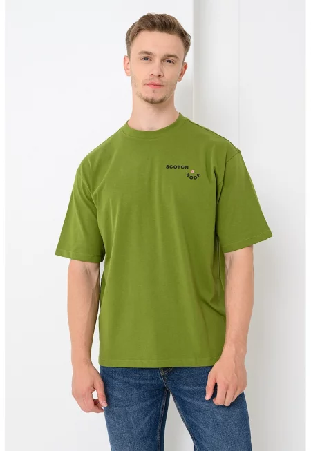 Свободна тениска с шарка на гърба