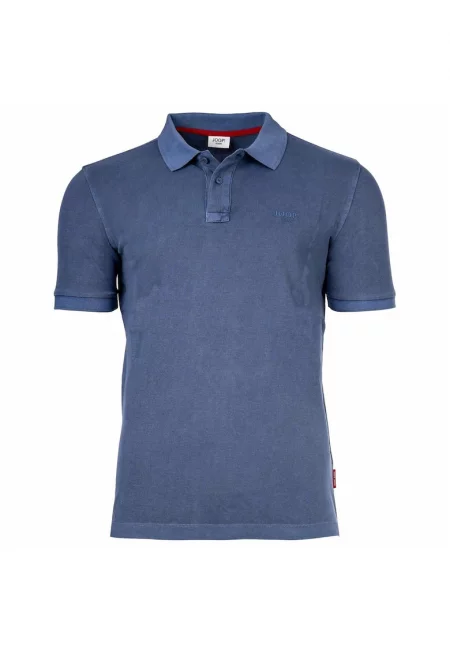 Тениска с органичен памук с яка - Син