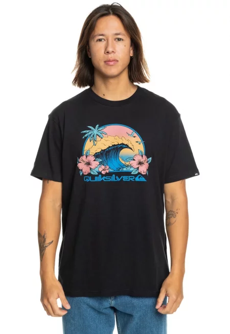 Тениска с тропическа шарка