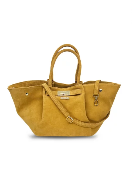 Tocco Nobile Suede Handbag - Синапено жълто