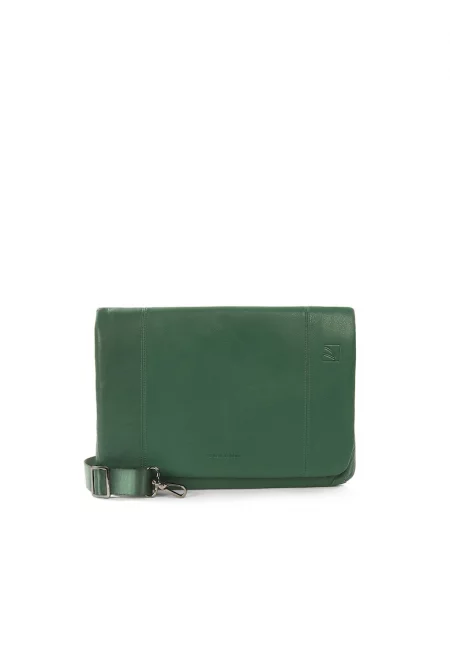 Унисекс кожена чанта през рамо - Зелен