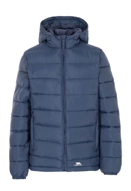 Ватирано зимно яке Elegant с качулка - Тъмносин