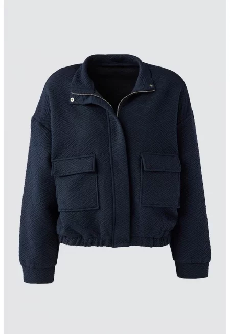 Яке с паднали ръкави и цип - Ултрамарин синьо