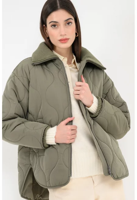 Зимно капитонирано яке - Зелени аспержи