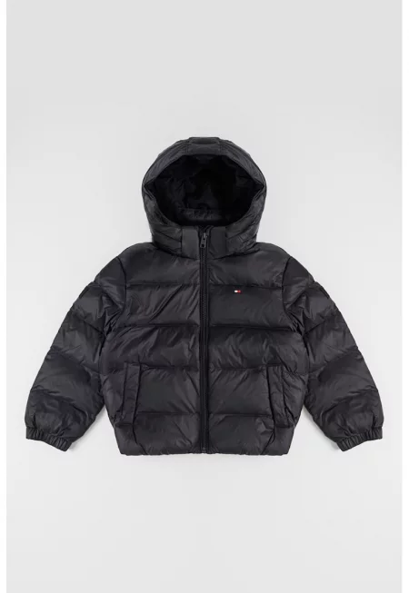 Зимно яке с качулка - Черен -