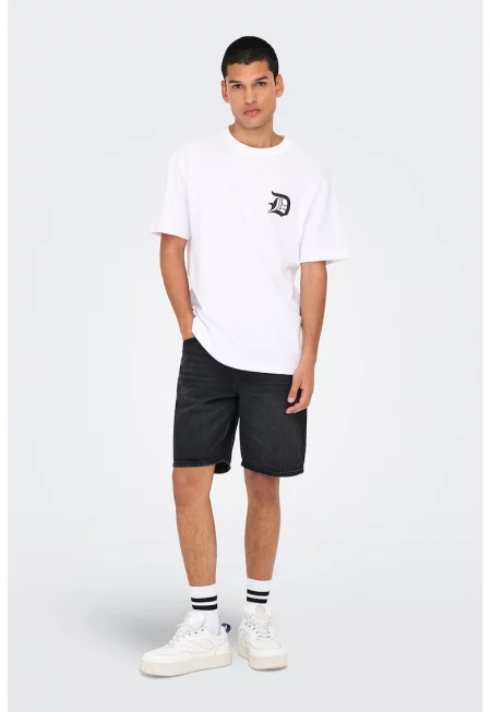 Бермуди със свободна кройка - Избеляло черно