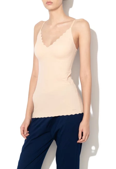 Безшевен топ Micro Lovers с отделящи се подплънки - Бежов