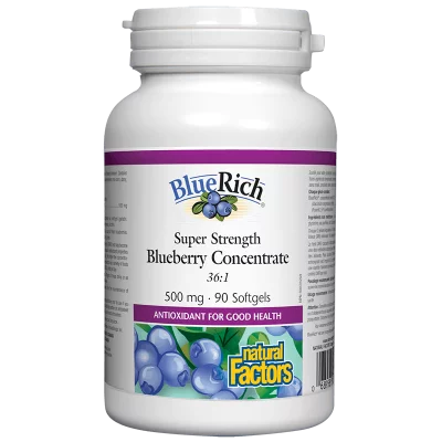 BlueRich® Super Strength Blueberry Concentrate / Синя боровинка супер концентрат, 500 mg, 90 капсули
