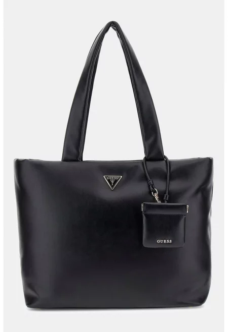 Чанта от еко кожа с отделящ се несесер - Черен