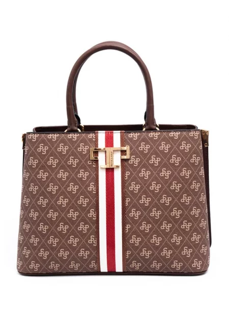 Чанта за рамо с лого  различни цветове - Кафяв/Бежов