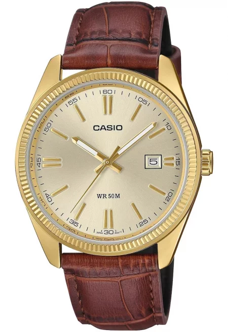 Часовник  Timeless Collection - кварцов механизъм - златист/кафяв - метал/естествена кожа