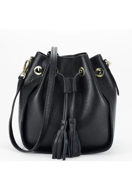 Черна чанта от естествена кожа 1110 125 15627