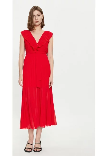 Дамска рокля -  80166 - Червена - Полиестер