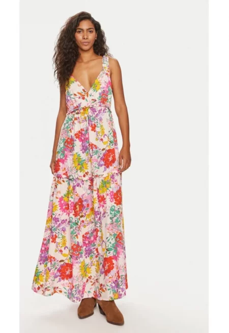 Дамска рокля -  Многоцветна - Вискоза