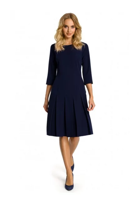 Дамска рокля -  Полиестер/Вискоза - Тъмносин