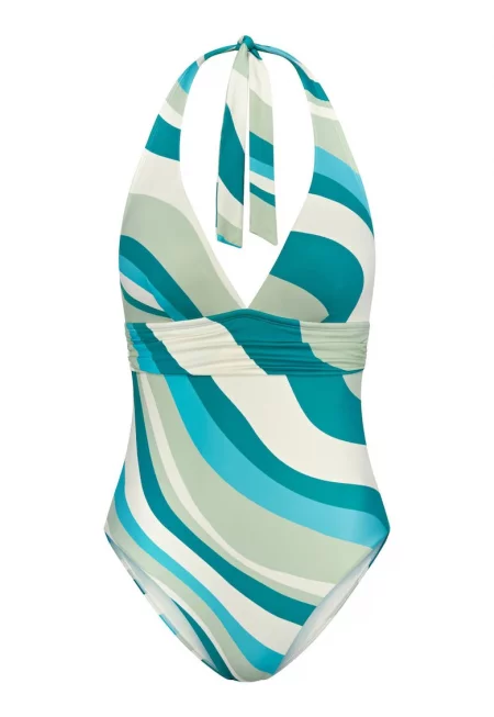 Дамски бански костюм  10222303 - Полиамид/Еластан - Син/Зелен