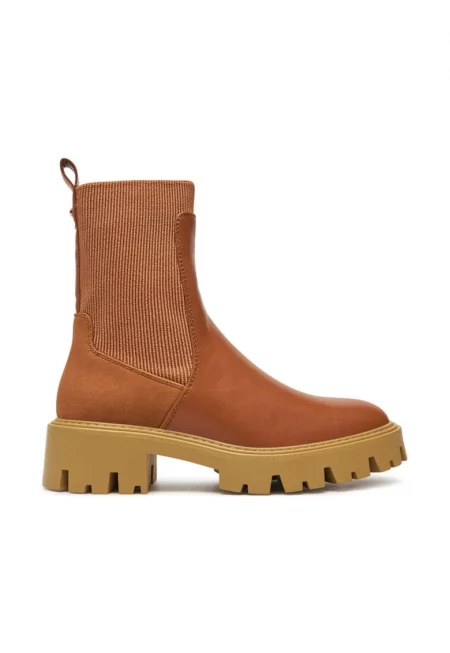 Дамски боти -  84377 - Естествена кожа - Кафяви